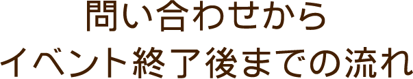 問い合わせからイベント終了後までの流れ