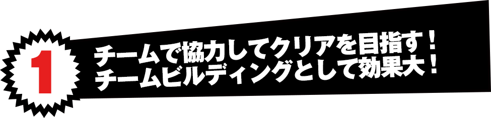 チームで協力してクリアを目指す！チームビルディングとして効果大！