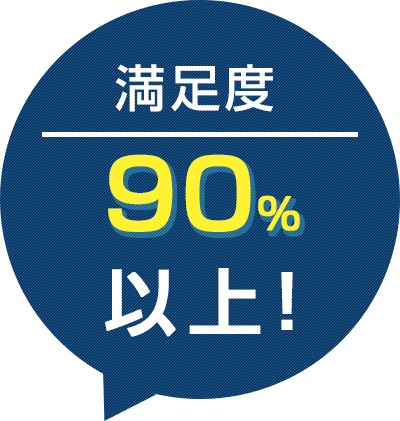 満足度90%以上